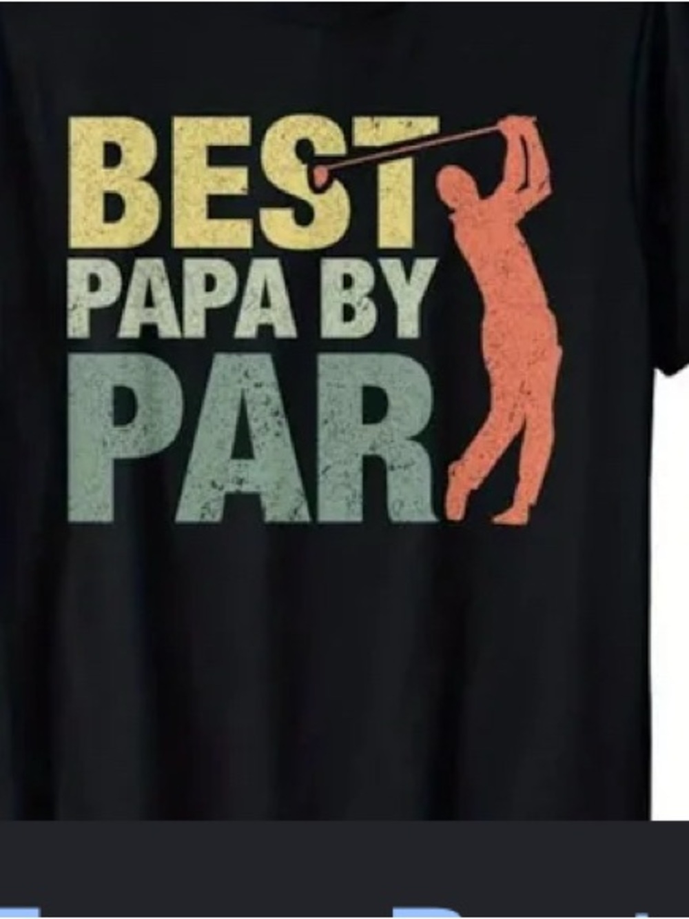 Best Papa By Par Golf Graphic Tee - Yellow, Light Blue, Orange on Black
